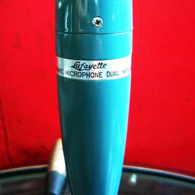 Vintage 1960's Lafayette PA-104 dynamic microphone w stand & cable Calrad Lafayette prop display # 1 image 2