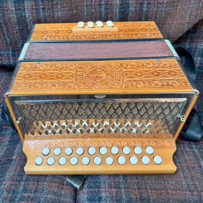 Hohner C#/D  diatonic accordion 2815 pokerwork “presswood”  melodeon image 8