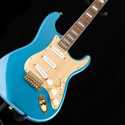 Squier 40th Anniversary Gold Edition Stratocaster Lake Placid Blue image 1