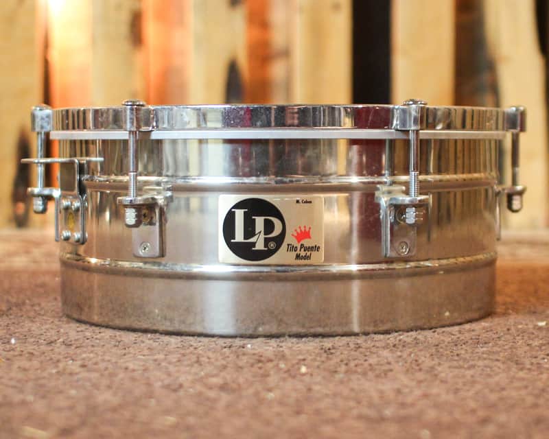 Used LP 14" Tito Puente Signature Rectangle Badge Stainless Steel Timbale image 1