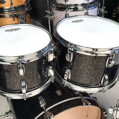 Used Ludwig Classic Maple 5pc Drum Set Black Galaxy Sparkle image 4
