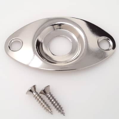 True Custom Shop® Nickel Recessed Football Jack Plate & Screws for Fender Squier image 1