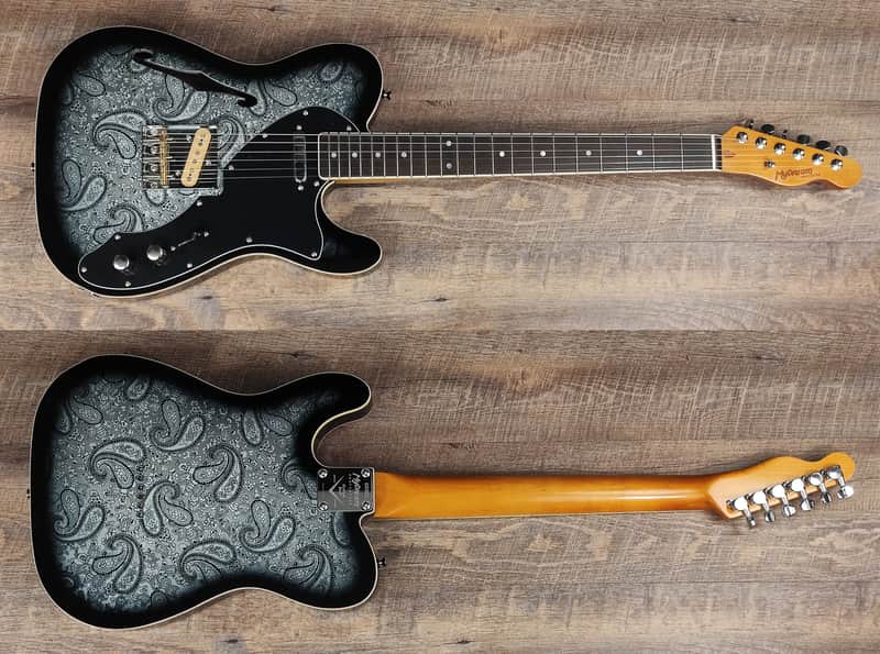 MyDream Partcaster Custom Built - Black Paisley Thinline Dreamsongs Freeway image 1
