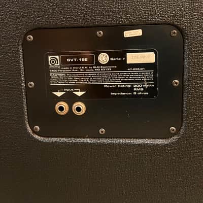 Ampeg SVT 15E 200-Watt 1x15" Bass Speaker Cabinet 2010s - Black image 5
