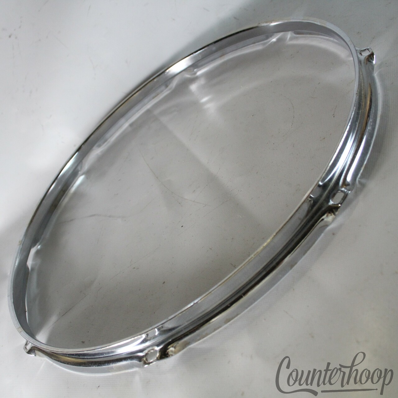 Ludwig 16"8-Lug Floor Tom Drum Resonant/Batter Rim/Hoop Triple-Flange Chrome 60s — main photograph
