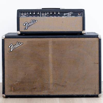 1965 Fender Bassman Black Panel AA165 Pre-CBS Vintage Tube Amp Head & 2x12 Cab w/ Oxford 12T6, FEIC image 2
