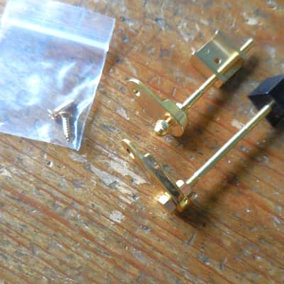 Guild Gibson type Pickguard Brackets Pair 2 Types Gold With Screws image 1