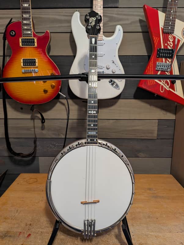 1930s Bacon Banjo Company B&D Tenor Banjo Unsure Of Model Custom Headstock Inlay Plays Excellent image 1