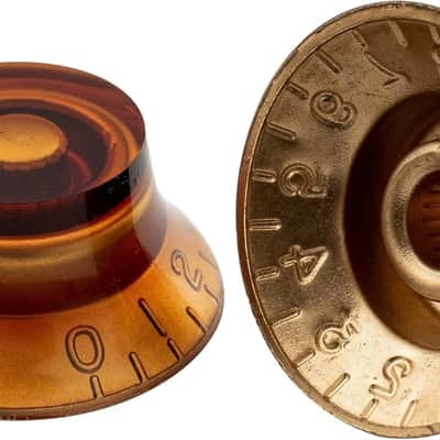 4-Piece Guitar Speed Control Knobs Volume Tone Knobs Top Hat Knob for LP SG ES, Gold image 3