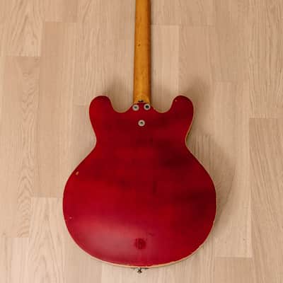 1960s Mosrite Celebrity Vintage 25" Short Scale Hollowbody Bass Cherry, USA-Made image 3