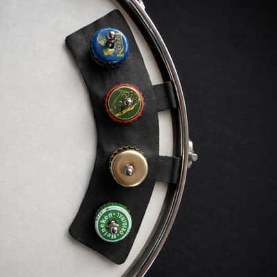 GoVintage - Mr Jingles Bottle Cap - mini snare tambourine - snare drum sound enhancer image 4