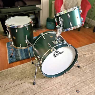 Gretsch USA Custom 3-Piece Drum Set – Cadillac Green Satin – 20/12/14 – Free Shipping CONUS image 9