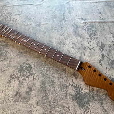 BMC Guitar 5AAAAA FLAME MAPLE Neck Strat® Stratocaster® 22 Fret Roasted With Rosewood Fingerboard Nitro Lacquer 9.5 Radius  STFRM5A #6 image 1