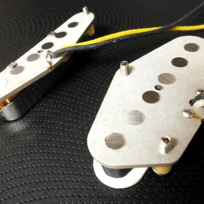 Q pickups Telecaster WHITE QUARTER POUND Pickups Set Custom Tele Bridge Neck .250" A5 Hand Wound image 11