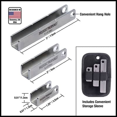 Music Nomad Fret Leveler - Diamond U-File for Leveling Single Guitar Frets - 3 Pack (1.25", 2", 3") image 2