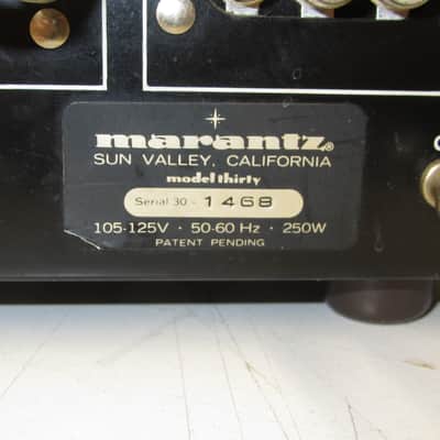 Early Marantz, 1970 Model 30 Stereo Amplifier - Sun Valley - "Patent Pending" image 21
