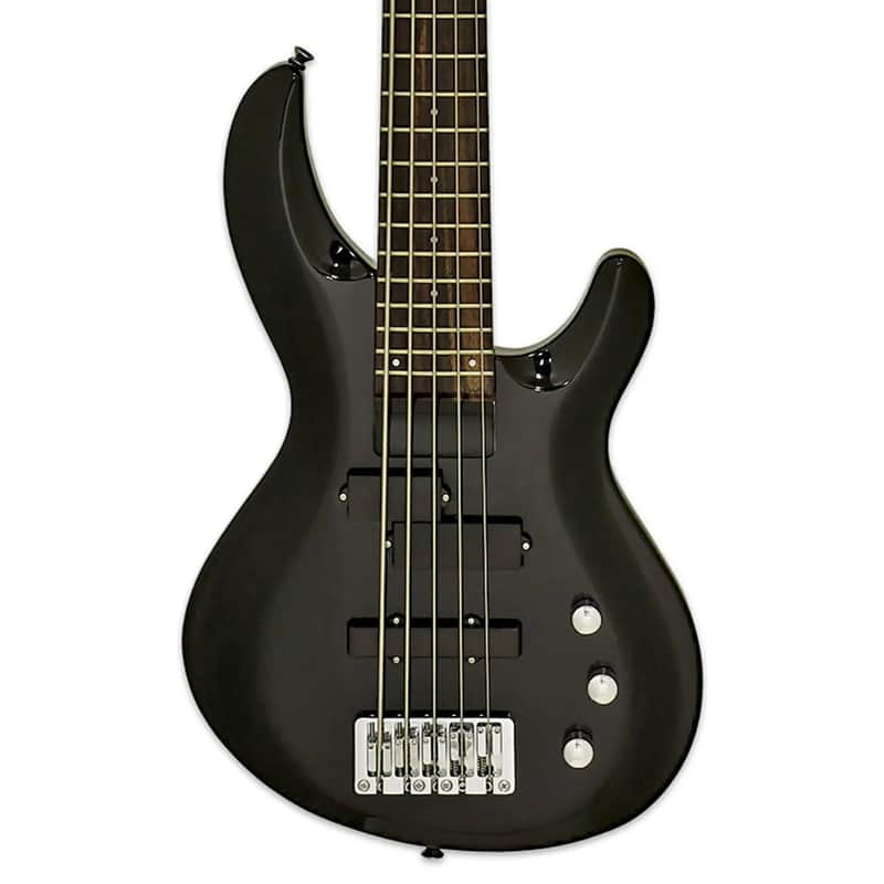 Aria IGB-STD/5-MBK IGB Series Carved Top Basswood Body Maple Neck 5-String Electric Bass Guitar image 1