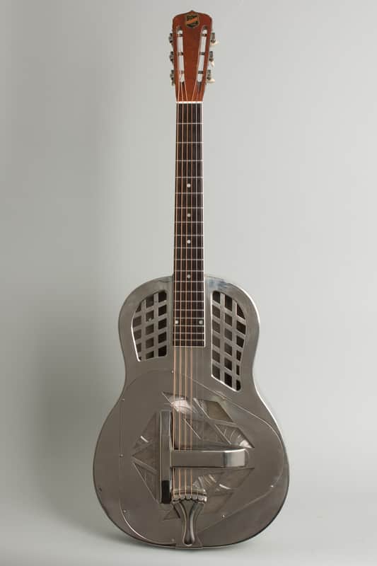 Immagine National  Style 1 Roundneck Resophonic Guitar (1930), ser. #S-229, original black hard shell case. - 1