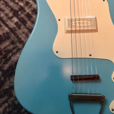1960s Kay K311 Vanguard Electric Guitar - Teal / Pale Blue image 2