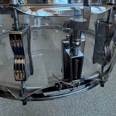 Ludwig Vintage Clear Vistalite 14” x 5” Snare Drum 70s - 10 lug image 4