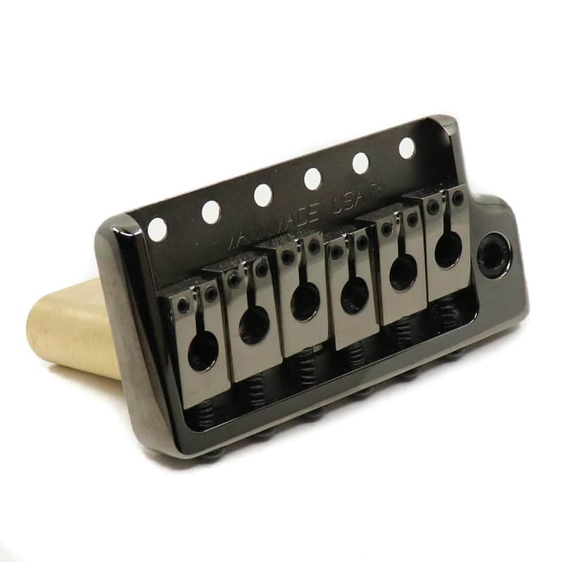 MannMade USA Tremolo Bridge - Black Nickel/Polished Saddles - fits PRS style guitars image 1