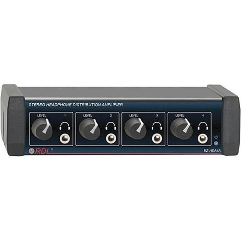 RDL EZ-HDA4AX Stereo Headphone Distribution Amp - 1X4 Front-Panel Outputs image 1