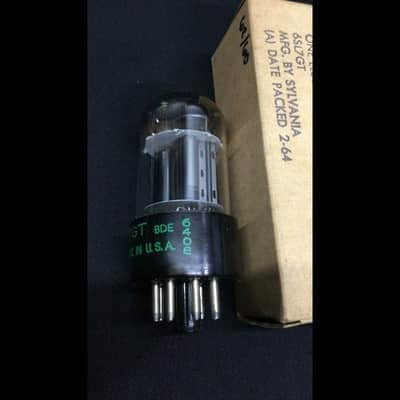 NOS NIB SYLVANIA 6SL7GT Black Plate O Getter Vintage Audio VACUUM TUBE D.9587 image 2