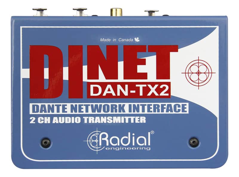 Radial DiNET DAN-TX2 2-Channel Dante Network Transmitter image 1