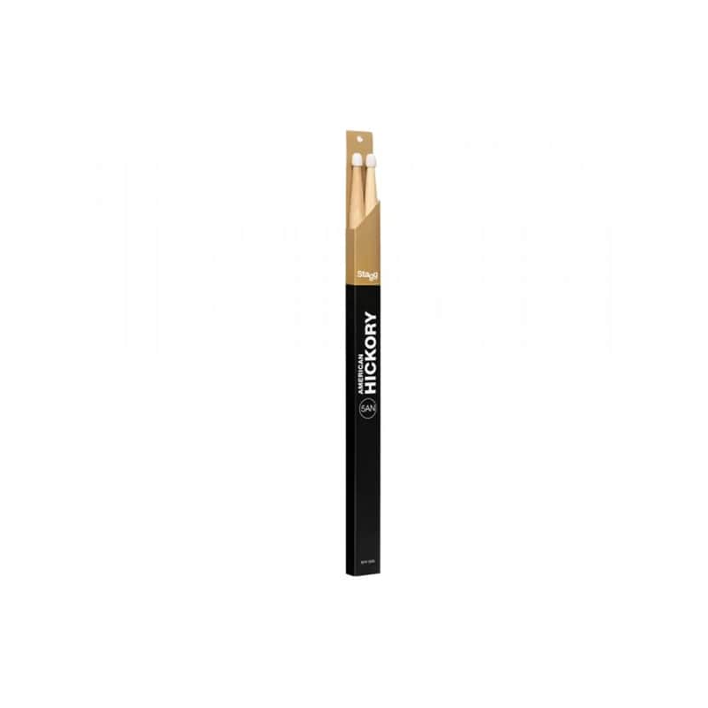 Stagg SHV5AN Pair Of Hickory Drum Sticks V Series 5A Nylon Tip image 1