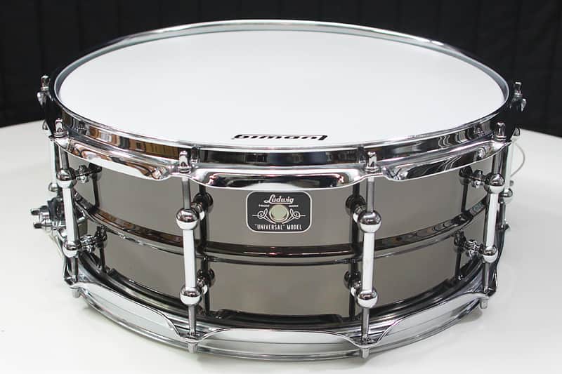 Ludwig Universal Black Brass 5.5" x 14" Snare Drum w/ Chrome Hardware & Flanged Hoops image 1