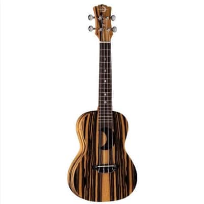 Luna Uke EX BWE Crescent Black/White Ebony Concert w/ Gigbag image 3