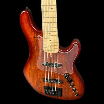 Cort GB-Fusion 5 String Bass Guitar in Antique Brown Burst w/Gigbag image 4