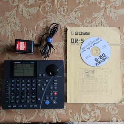 Cleaned, Boss DR-5 Drum Machine with new internal battery, power adapter, and original manual