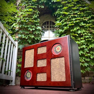 Rotary Connection 1x8” mini/portable/desktop loaded guitar speaker cab! Closed back. Vintage Rola speaker. Unique MCM look. 4 ohms / 25 watts. 2026. Wood/Black image 2