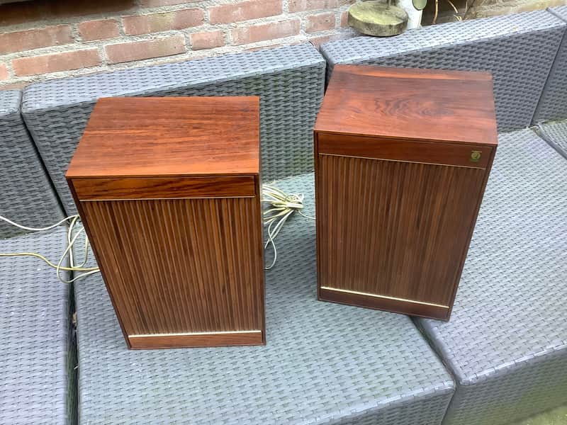Svenska SINUS Swedish Design 60’s 70’s Sinus 1017 speakers loudspeakers Gorgeous wood look image 1