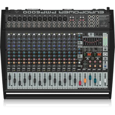 Behringer Europower PMP6000 1600W 20-Input Powered PA Mixer image 1