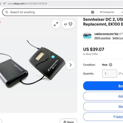 Sennheiser DC2,USB Batterie adapter,replacemnt,EW100 G3 , EW300 G4 EK100 EK300 image 12