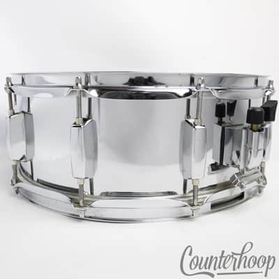 *Rogers Script 14x5" Snare Drum Chrome Steel 10-Lug Brook Mays Era Vintage 90s* image 2