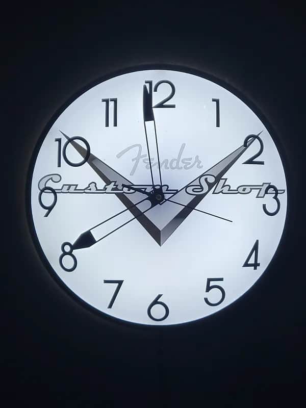 Fender Custom Shop Dealer Style Light Up Clock Killer Cool Mancave/Garage Item image 1