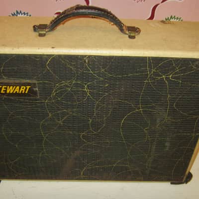 Vintage 1960s Stewart Combo Amp  - White and Black 2 x 8" speakers image 1