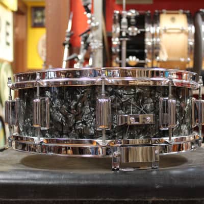 1960s Rogers 5x14 Dyna-Sonic Snare Drum in Black Diamond Pearl image 2