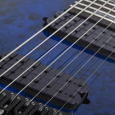 Schecter Omen Elite-7 Multiscale See-Thru Blue Burst image 6