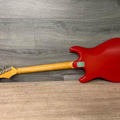1965 Magnatone Tornado X-15 Red Sparkle Electric Guitar with Hard Case #2687 image 14