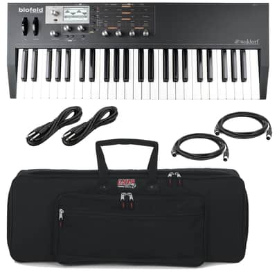Waldorf Blofeld Keyboard Synthesizer (Black), Gator GKB-49 Bag, (2) 1/4 Cables, (2) Midi Cables Bundle