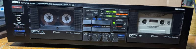 Yamaha K-30 Stereo Double Cassette Deck Serviced New Belts Tested Working Japan image 1