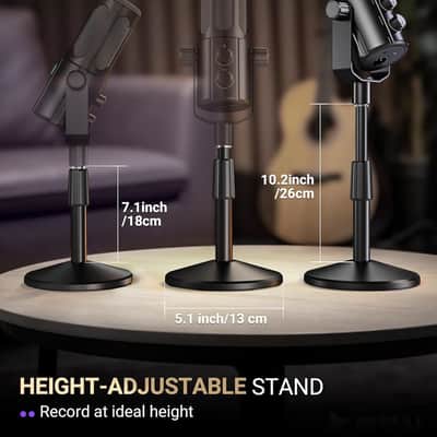 Vocal-Dynamic-Microphone, XLR-USB-Podcast-Microphone with Desktop Stand, Mute Button, Volume Knob, Studio Metal Built, Streaming-Mic for Content Creation, Music Recording image 2