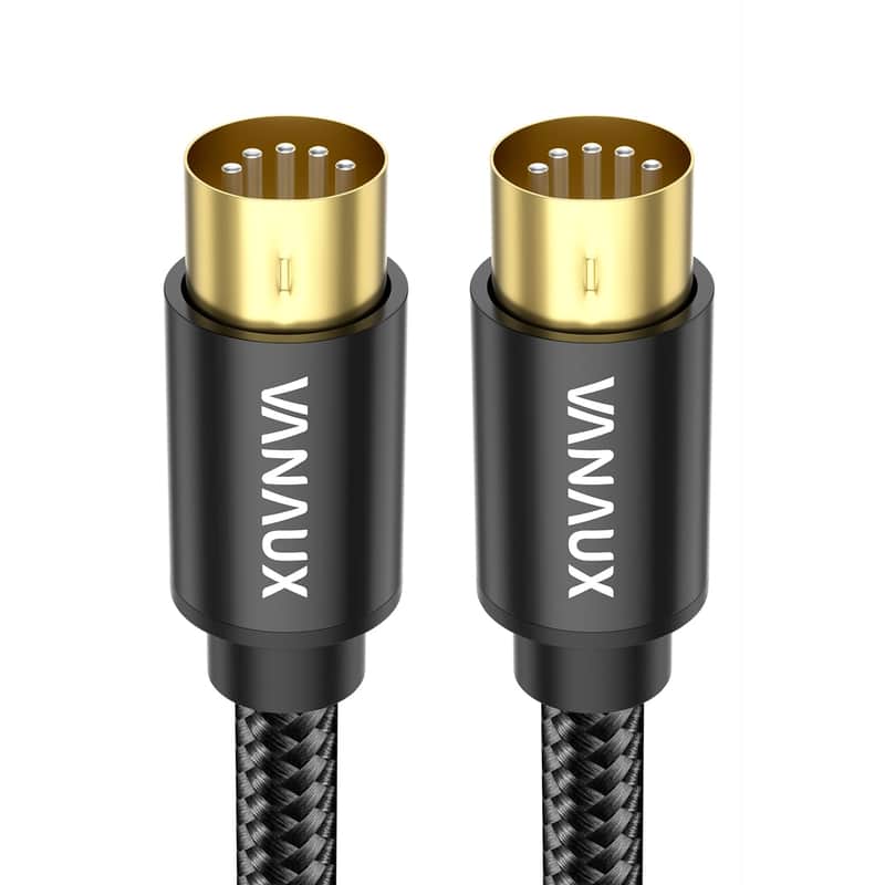 Midi Cable 3Ft, Male To Male 5-Pin Midi Cable Compatible With Midi Keyboard, Keyboard Synth, Rack Synth, Sampler, External Sound Card, Sound Source And More-Black image 1