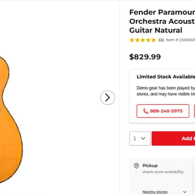 Fender  Paramount  P0-220E Acoustic Electric Guitar image 9