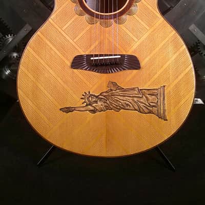 Blueberry Guitar Handmade Acoustic Guitar - Lady Liberty w/ Original Case image 4