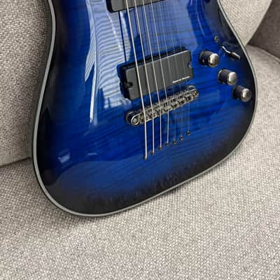 Schecter Blackjack SLS C-7 A 2012 - 2017 - See-Thru Blue Burst image 2